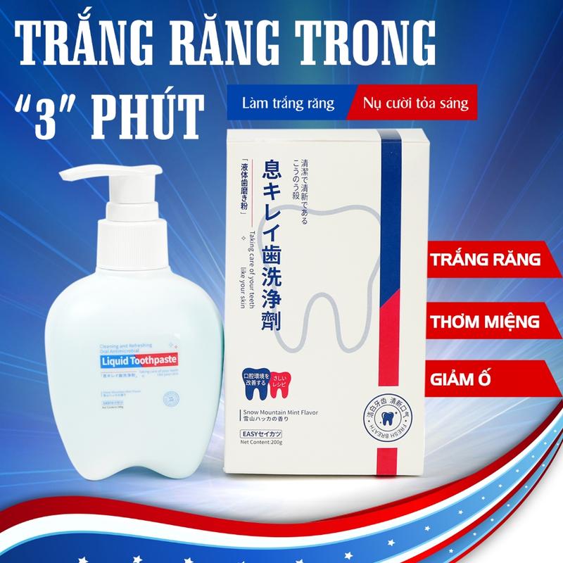 Kem Đánh Răng Liquid Toothpaste Dạng Lỏng Giúp Răng Trắng Sáng Hiệu Quả, Loại Vết Ố Vàng, Hơi Thở Thơm Mát Không chứa gluten Nhạy Bảo vệ nướu Vệ sinh Women Nữ Trắng Răng 1