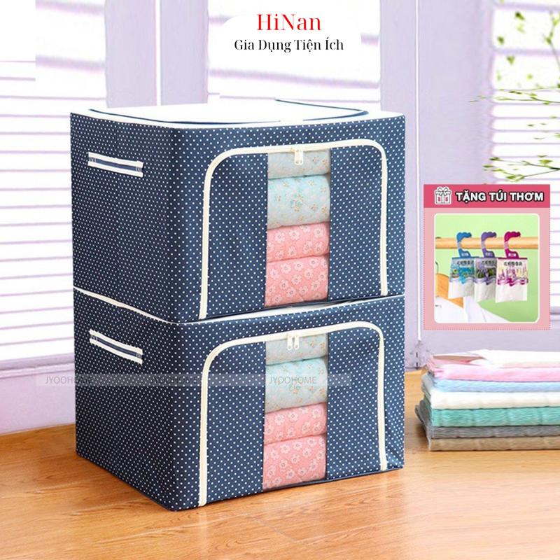 Túi Vải Đựng Quần Áo Chăn Màn Khung Thép HiNan Thùng Hộp Vải Để Đồ Chơi Đa Năng Kích Thước Lớn Chịu Lực Cao Cấp
