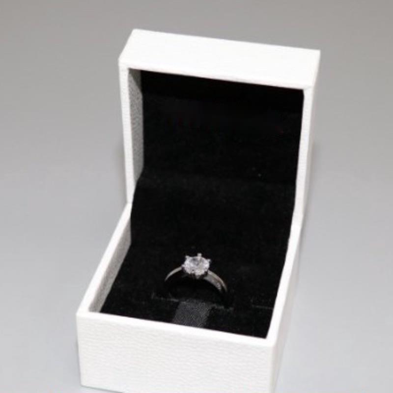 Cincin Janji, Zirkonia Kubik, Cincin Romantik, Dengan Kotak Janji, Sesuai untuk Perkahwinan dan Pertunangan, Untuk Wanita, Barang Kemas Perak 6