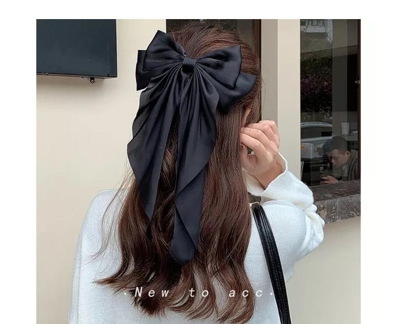 Product Introduction of Korea Big Bow Floral Long Ribbon Hairpin Headband Back Head Hair Clip Women Fashion Hair Accessories 11
