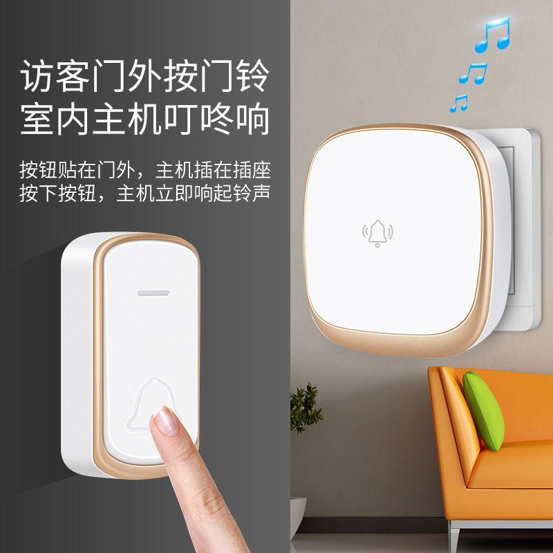 Chuông cửa không dây, để sử dụng tại nhà, Âm Lượng cao, Khoảng cách xa, Điều khiển từ xa điện tử thông minh, Thiết bị gọi điện cho người cao tuổi từ một đến hai 7