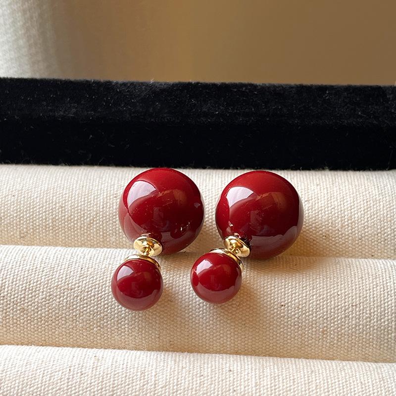 Product Introduction of S925 Silver Needle Double-Sided Pearl Earrings New Hot Style Light Luxury High-End Sense Elegant Niche Unique Jewelry for Women 13