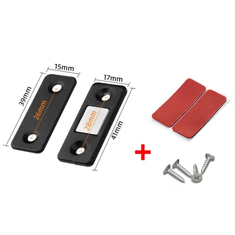 Nam Châm Hít Cửa Tủ Siêu Mỏng - Chốt Khóa Từ Tính Inox 304 Cho Tủ Quần Áo, Tủ Bếp, Phòng Tắm - Kèm Băng Keo & Ốc Vít 2