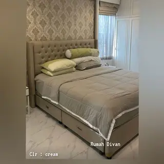 DIVAN DIPAN TEMPAT TIDUR (TANPA KASUR/SPRINGBED) HB WINGS VIENNA PLUS 2 LACI BESAR BISA PILIH WARNA