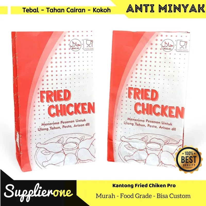 Kantong Fried Chicken 50 Pcs / Kemasan Fried Chicken / Bungkus Fried Chicken / Wadah Fried Chicken / Kantung fried Chicken 1