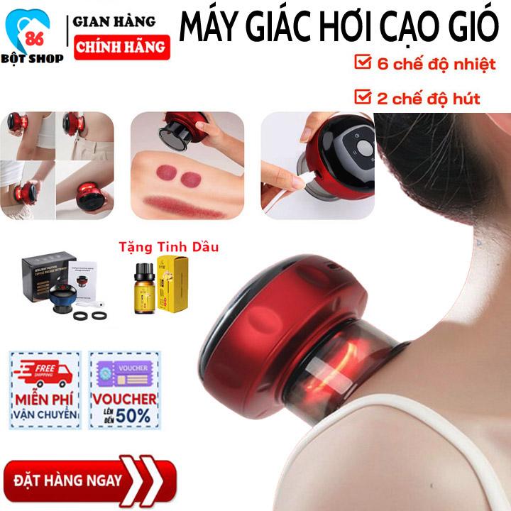 Máy giác hơi cạo gió cầm tay máy massage giác hơi 6 chế độ nhiệt máy giác hơi hồng ngoại thư giãn tại nhà tặng kèm tinh dầu