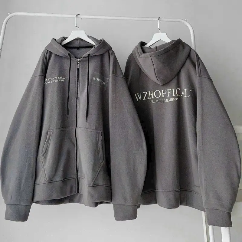 Áo Khoác Nỉ Unisex Nam Nữ Form Rộng WZHOFFCAL - Màu Đen áo  khoác  áo  hoodie  ko  mũ áo  hoodie  zip áo  khoác  nữ  hoodie  zip  dày  dặn áo  khoác  nữ  hoodie  zip  nỉ  chân  cua áo  khoác  shinchan