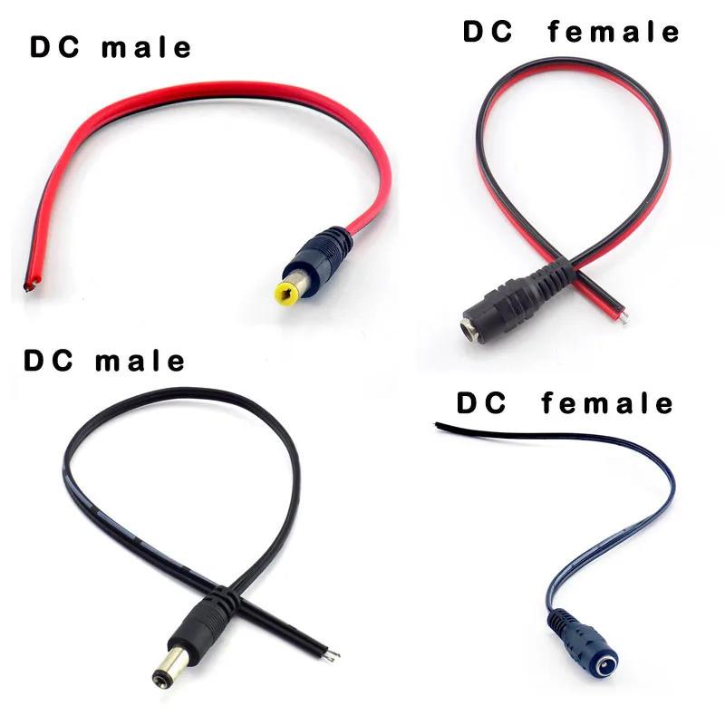 OhLinTek 1/5/10pcs 12V DC 5521 Male Female Connectors jack cable adapter plug power supply wire cord 5.5 x 2.1mm for LED Strip Light CCTV Camera 1