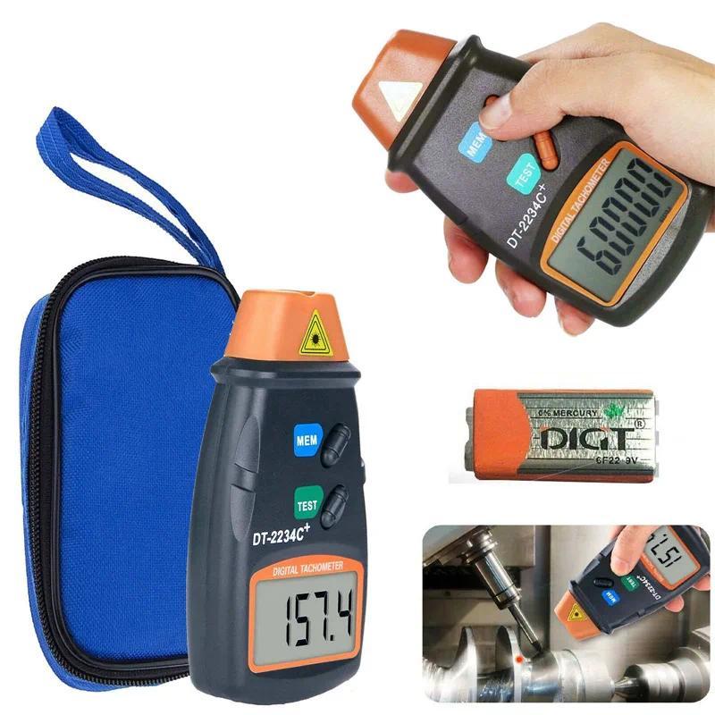 Laser Speedometer Non-contact LCD Digital Laser Tachometer Speedometer RMP Meter With ...