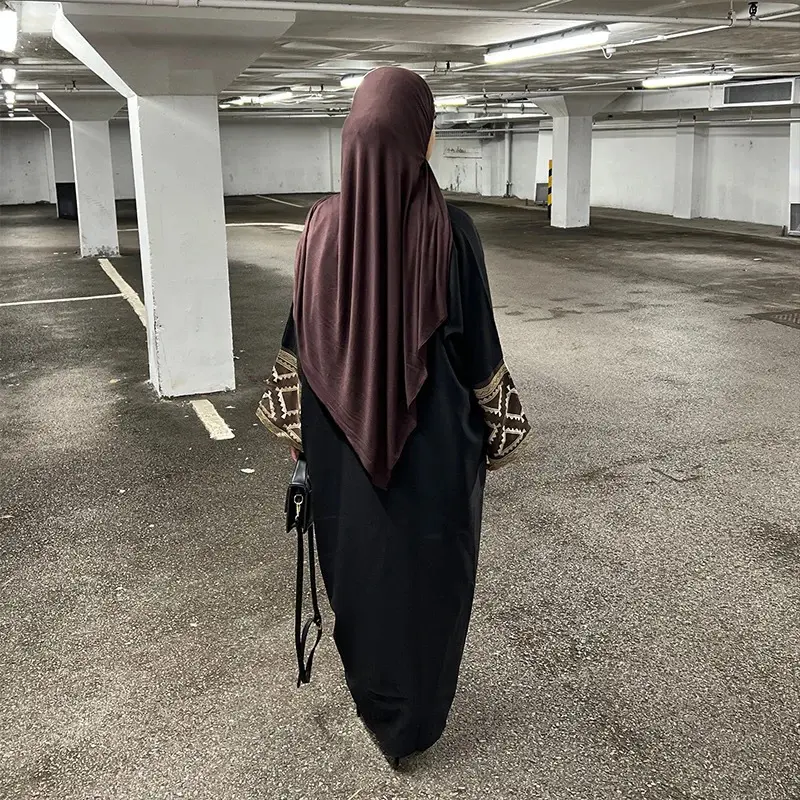 2025 Muslim Middle East Dubai Women's Embroidered Bat Sleeve Loose Cardigan Gown Dress dress  abaya  top 2