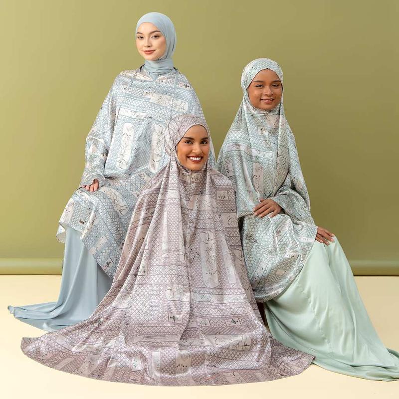 Lozy Hijab - Rawda Prayer Set (Mukena Set Pattern Bahan Silk) Mewah Nyaman 3