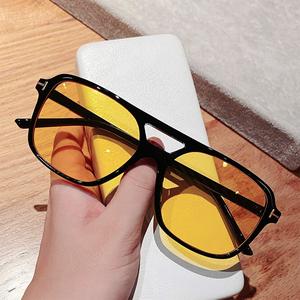 T-shaped Double Bridge Ocean Lens Sunglasses Driving Sunshade Fashion Square Frame Sunscreen Sunglasses for Women