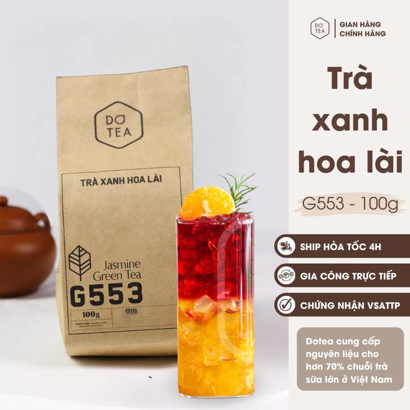 Trà xanh hoa lài G553 Dotea gói 100g chát nhẹ hương hoa lài tự nhiên thư giãn, nguyên liệu pha chế trà sữa, trà trái cây Nước Trà Chè