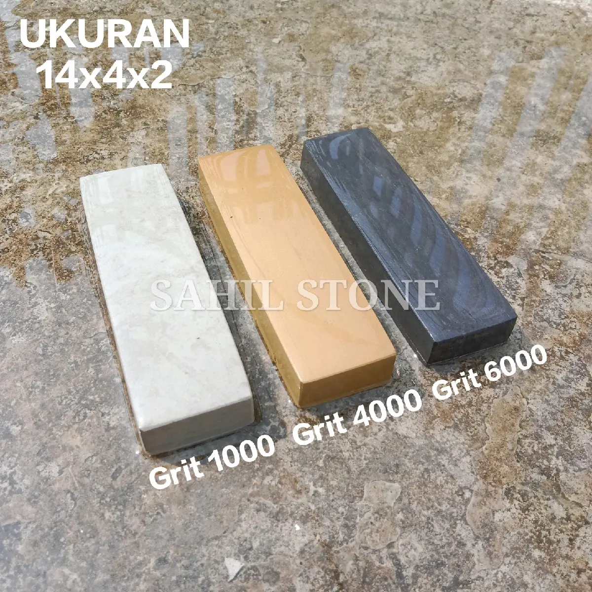 batu asah asli alam paket 3pcs knife