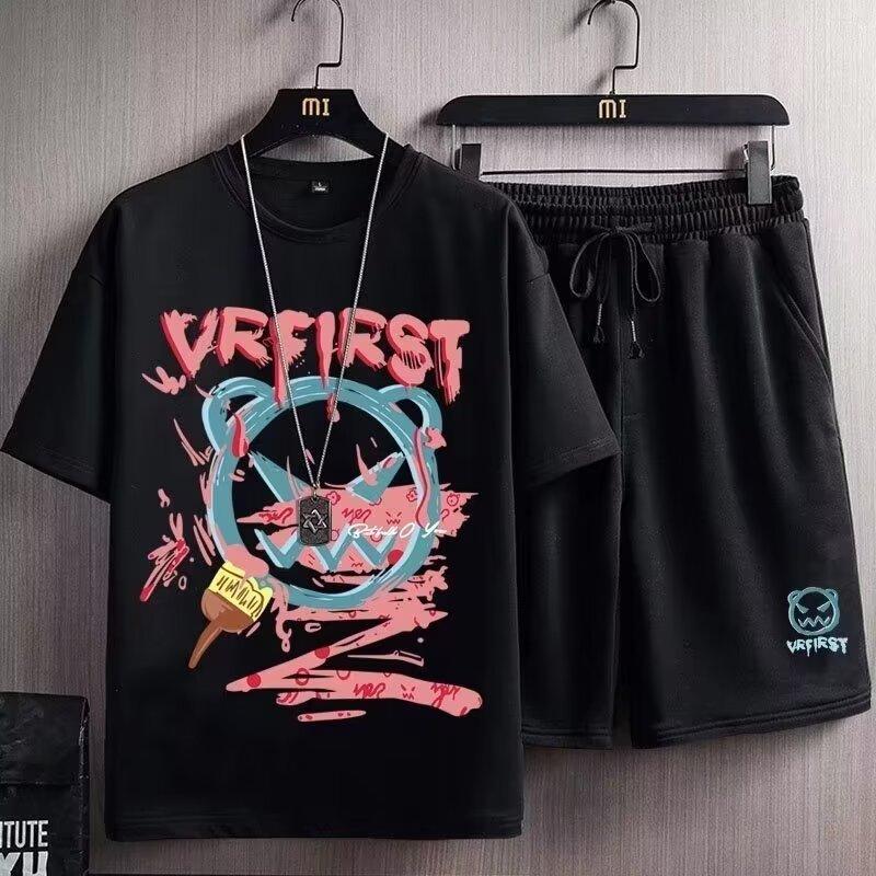 Product Introduction of Suits for Men Suits for Men 2024 New Summer Thin Handsome Clothes Sports Casual Wear Fashion Brand Suit Short T Shorts Two-Piece Set 12