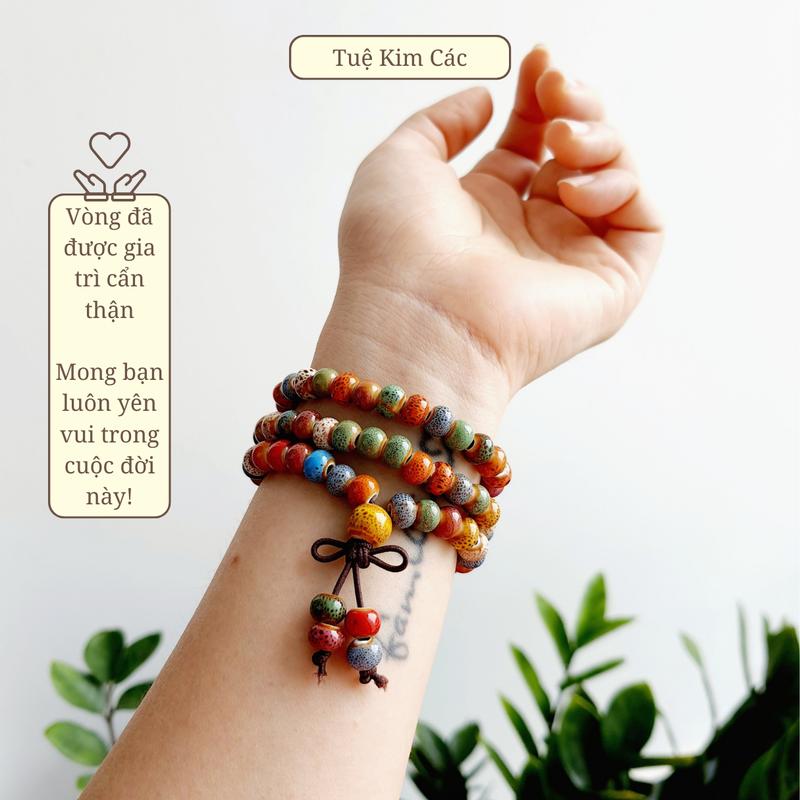 Chuỗi gốm đa sắc 108 hạt 6mm - Phụ Kiện đeo tay 2