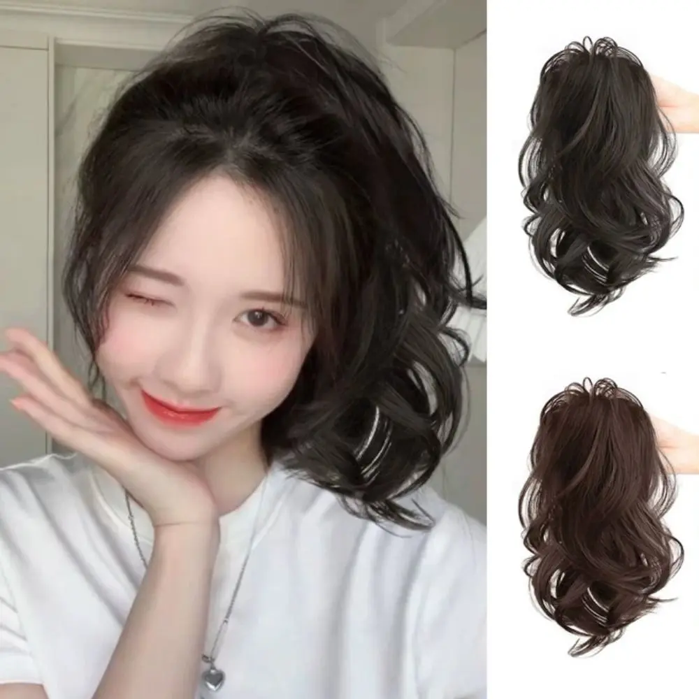 Tóc Đuôi Ngựa Gợn Sóng Ngắn, Chất Liệu Tổng Hợp, Phong Cách Ngọt Ngào Và Tự Nhiên, Phong Cách Hàn Quốc, Kẹp Tóc Càng Cua, Tóc Đuôi Ngựa Xoăn Giả, Dành Cho Phụ Nữ Và Trẻ Em Gái