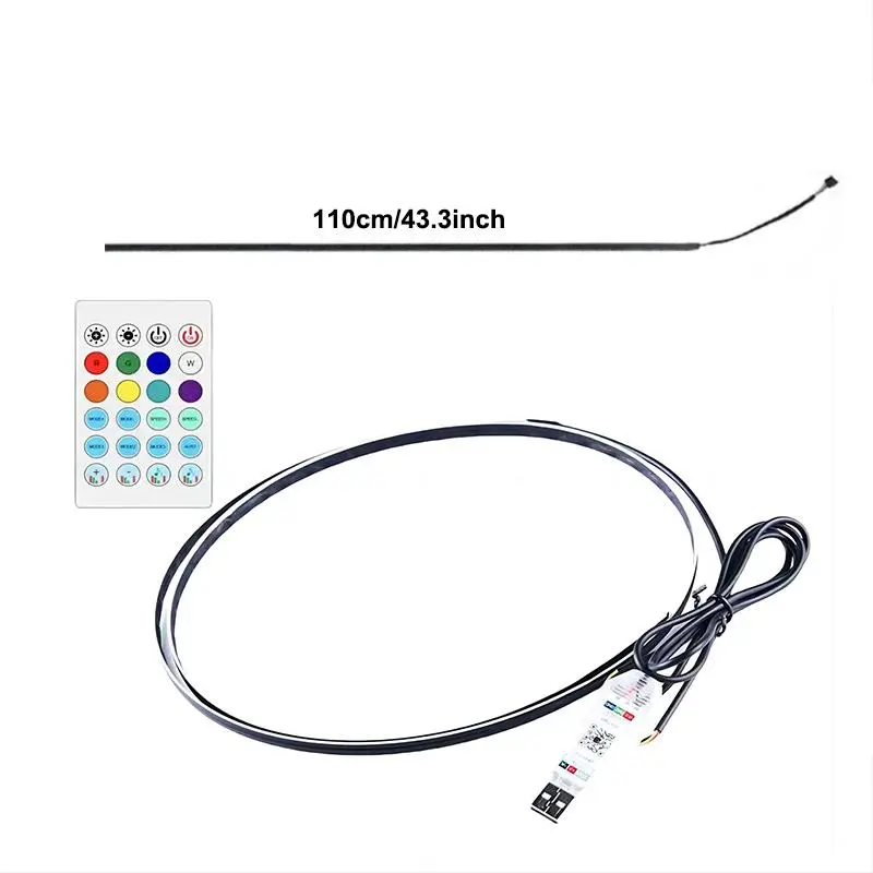 Universal Car Ambient Light, LED Interior RGB Atmosphere Light Strip with Remote Control, Car Interior Decorative Light For Tesla Model 3 Y S X 1