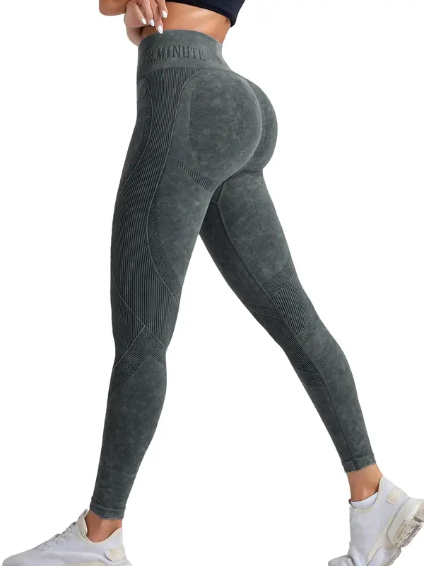 Women's Solid High Waist Sports Leggings, Casual Comfy Breathable Butt-lifting Skinny Pants for Yoga Gym Workout Running, Ladies Sportswear for All Seasons 2