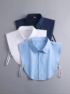Cuello alto pequeño vertical de color sólido para mujer, primavera y otoño, cuello falso para negocios, accesorio de moda versátil para camisas, suéteres y sudaderas