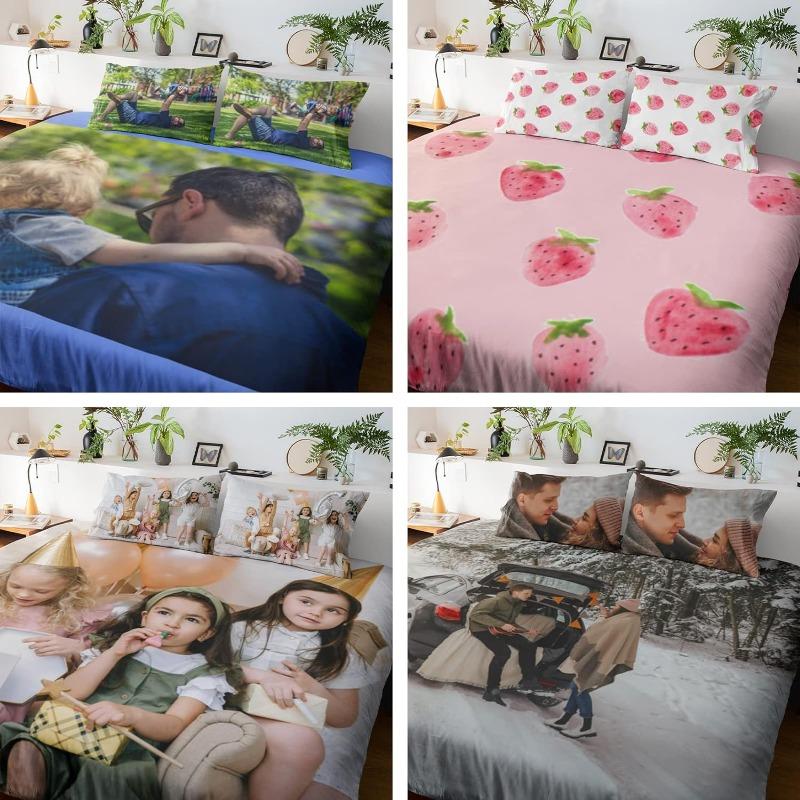 Product Introduction of Cartoon 3 Piece Bedding Set CIN-namoroll Dog Comforter Set Cute 3 Size  Duvet Cover Sets Soft Girls Bedding Set Kids Bedroom Gifts,1 Duvet Cover with 2 Pillowcases, 32