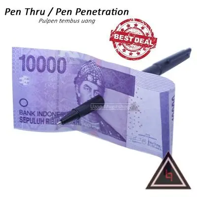 Alat Sulap Pen Penetration Pulpen Tembus Uang - Uzop Magic Shop