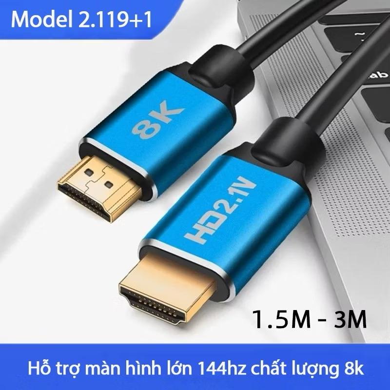 Dây HDMI, Cáp HDMI 2.1 Hỗ Trợ 8K 144Hz Đầu Cắm Mạ Vàng 0