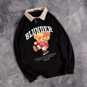 Kaos Rugby Lengan Panjang Motif BLUNDER Combed Polo