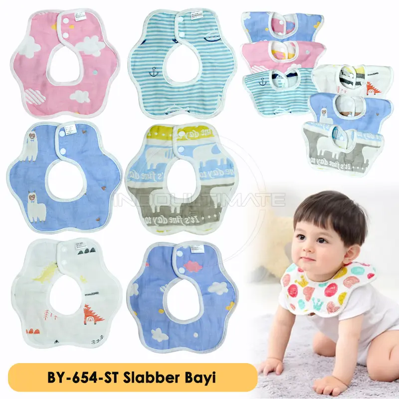 Slaber Kain Bayi BY-654-ST Slabber Bayi Baby Bib Sleber Slaber Makan Bayi Celemek Makan Bayi Clemek Air Liur Bayi Tatakan Makan Bayi Tatakan Air Liur 0