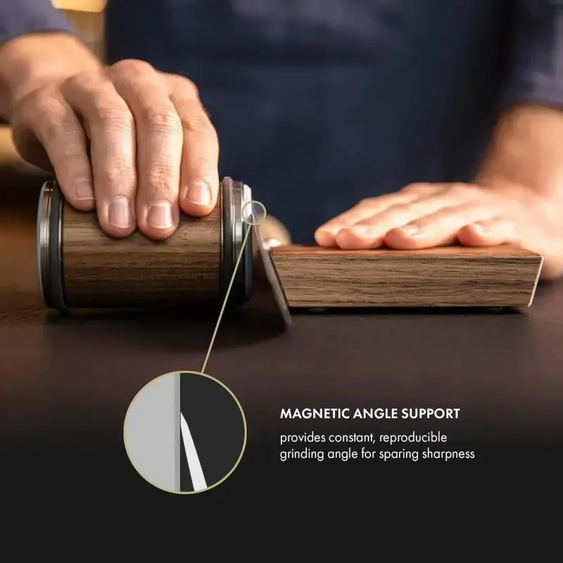 Manual Rolling Knife Sharpener Set, 1 Set Double Angle Knife Sharpener with Handle, Kitchen Knife Sharpening Tool, Kitchen Accessories 4