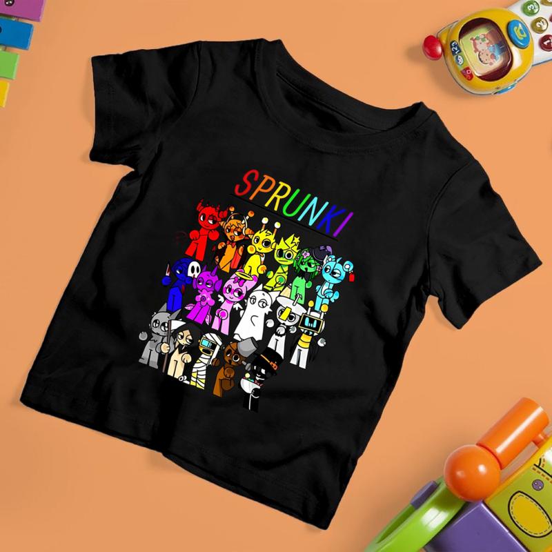 Áo Thun Bé Trai, SPRUNKI, Bộ Sưu Tập Mùa Hè, Inbox, Áo Cổ Tròn, Áo Sơ Mi Thời Trang, Cho Quần Áo Trẻ Em, Tee 2
