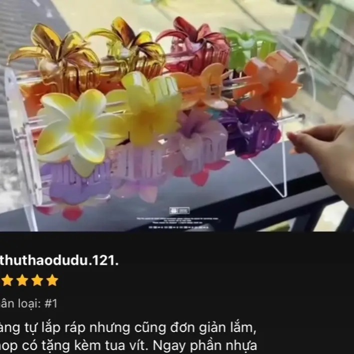 Kệ đựng kẹp Giá trưng bày băng đô bằng nhựa acrylic xoay 360 độ trong suốt tiện dụng trang trí decor xinh xắn Kitchen 6