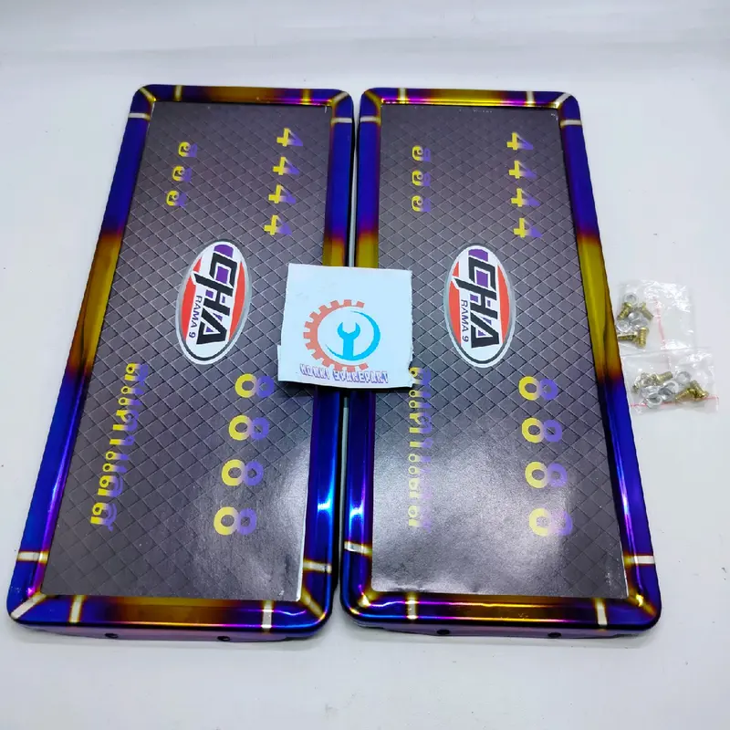 bingkai plat nomor motor ( 1 pcs depan den belakang) variasi warna blue xx twotone  model' Cha cocok untuk semua motor universal/Honda Yamaha Suzuki Kawasaki Car 0