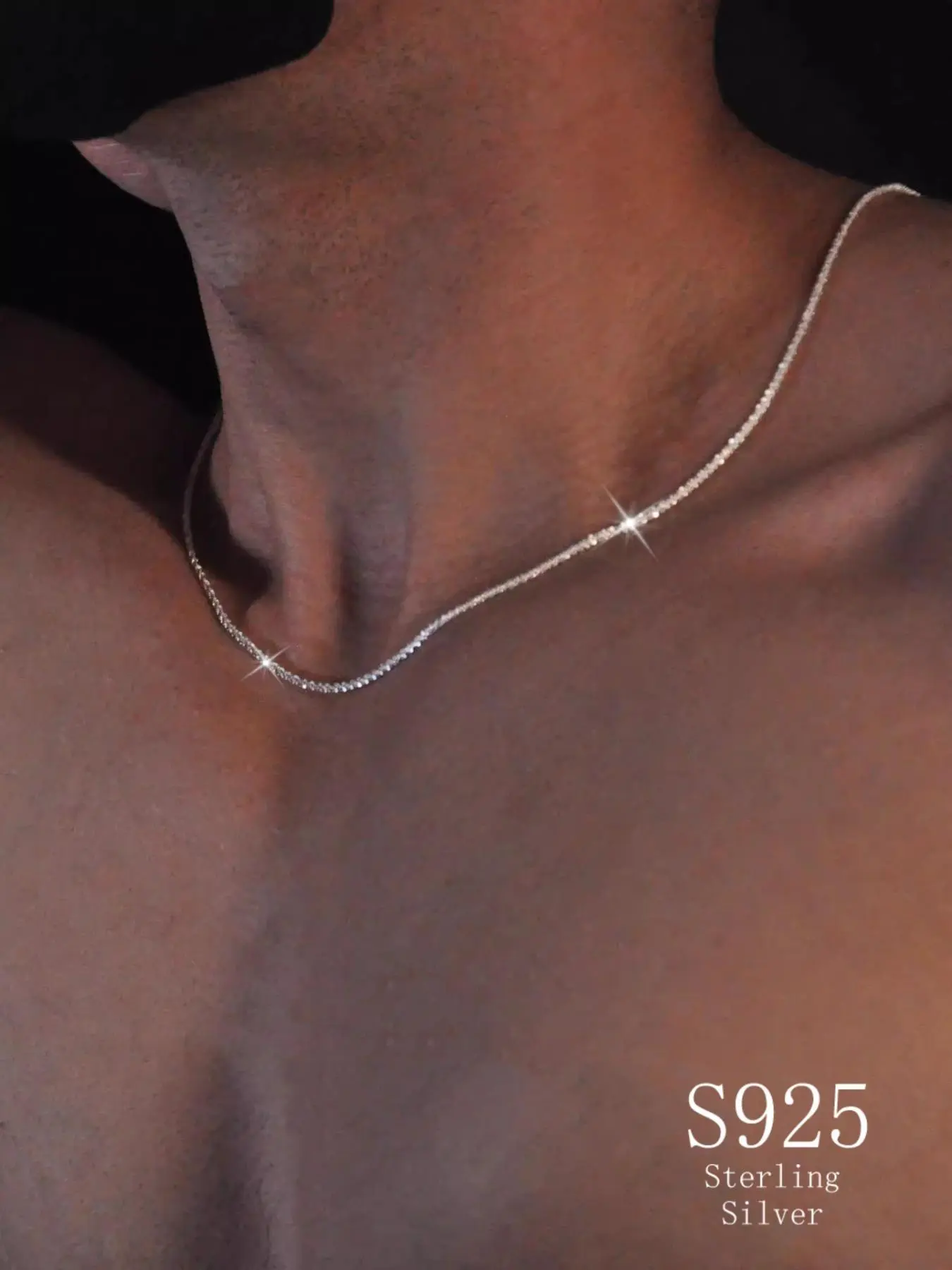 925 Sterling Silver Chain Necklace, Couples Gifts, Fashion Jewelry for Party, Daily Clothing Decor, Trendy All-match & Exquisite Jewelry for Birthday Gift, Gifts for Her