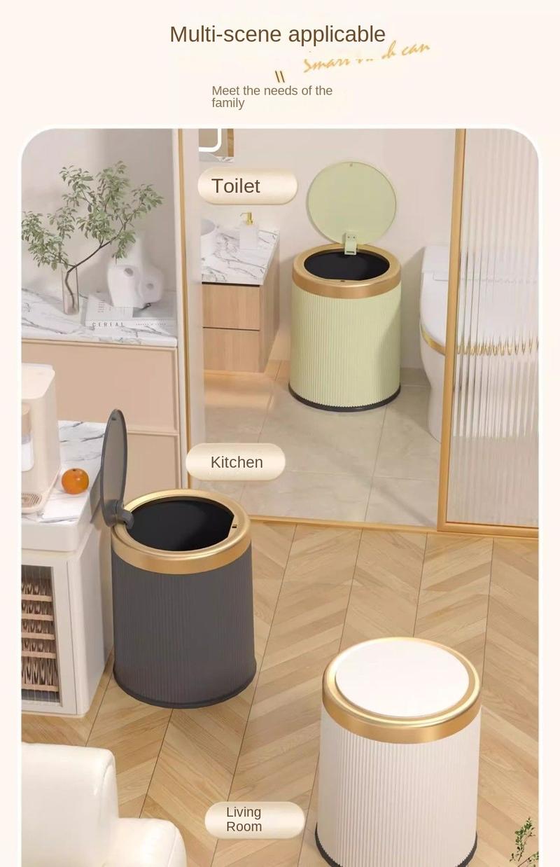 Product Introduction of Light luxury high-end trash can,Large capacity household with lid 8