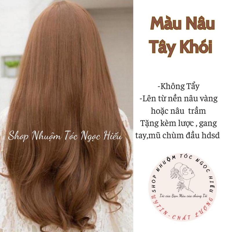 Thuốc Nhuộm Tóc Màu NÂU TÂY KHÓI không cần tẩy lên maù xinh