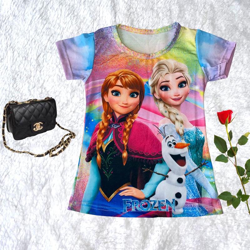 Dress anak printing daster anak perempuan motif elsa 7