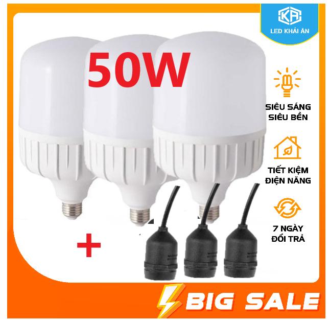 Combo 3 bóng 50w kèm 3 đuôi kín nước. Bảo hành đổi mới 12 tháng. led Khải Ân