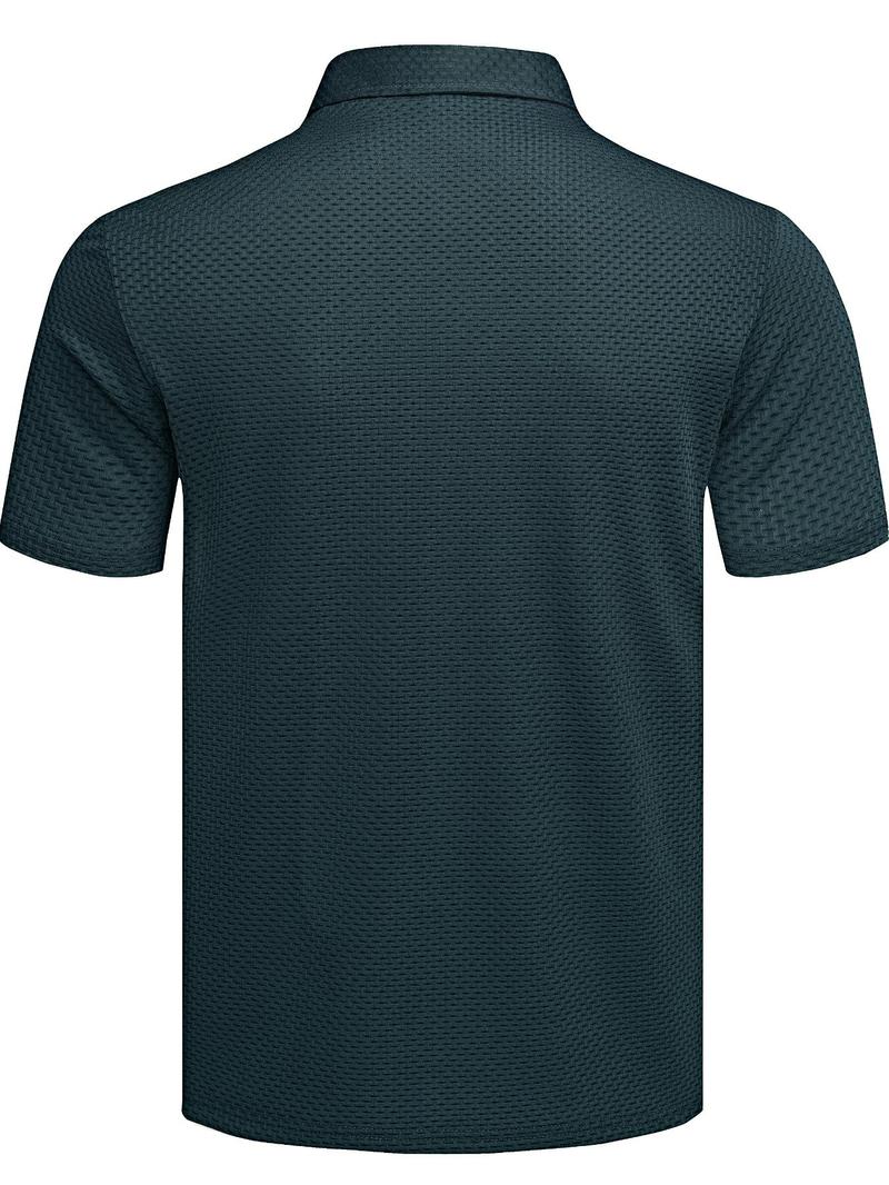Product Introduction of Men's Regular Fit Jacquard Polo Shirt, Casual Breathable Quick Drying Short Sleeve Top for Summer, Fashion Men's Clothes for Daily Wear, Gamis 9