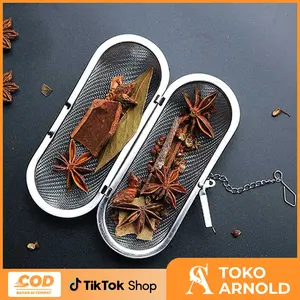 Filter Saringan Teh Reusable Tea / Spice Infuser Strainer Stainless