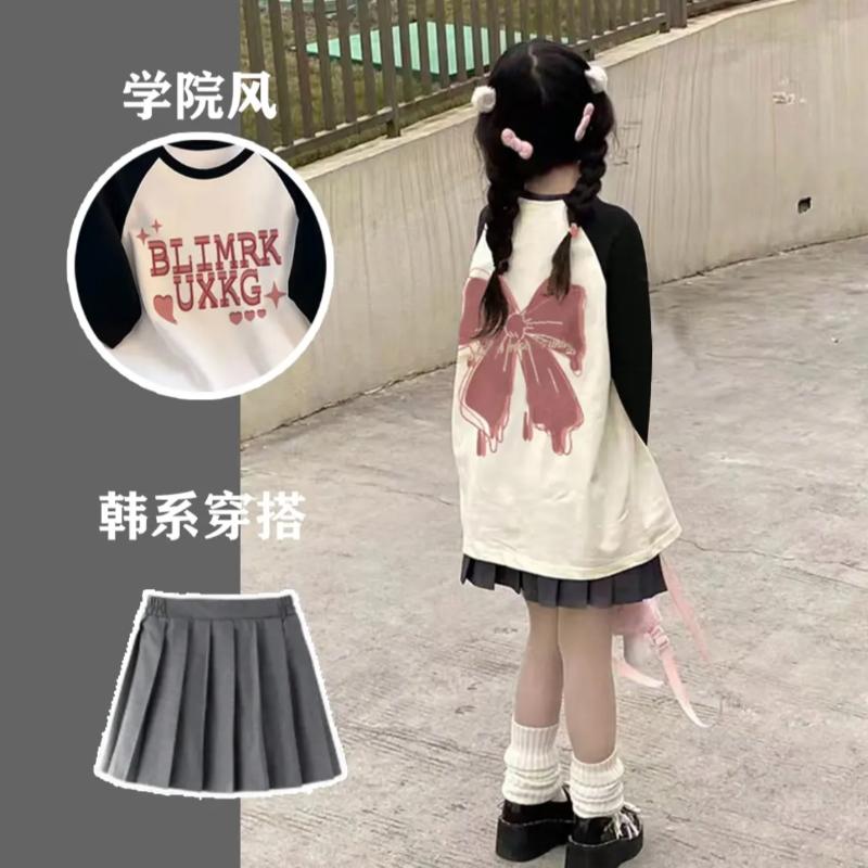 Bộ Đồ Váy Dài Tay Cho Bé Gái, Phong Cách Preppy, Bộ Hai Mảnh, Thích Hợp Cho Mùa Thu Và Mùa Đông, Áo Trẻ Em Trung Và Lớn, Thích Hợp Cho Học Sinh, Váy Xếp Ly JK 0