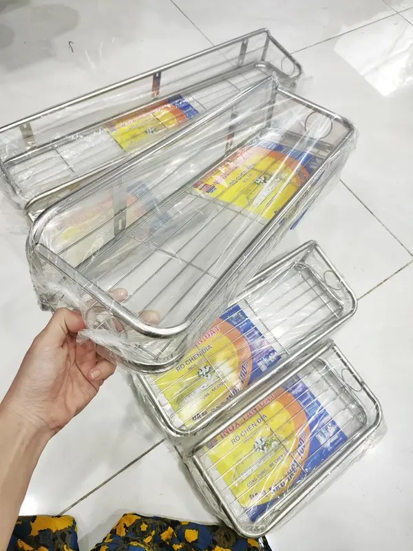 Kệ Inox 201 Đa Năng Gia Vị, Xà Phòng Inox Treo Tường (Tặng Kèm Đinh) 4