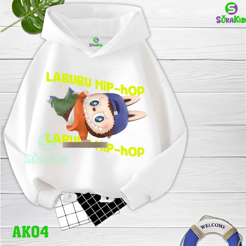 Áo Hoodie , Áo khoác mùa đông bé gái ,bé trai labubu nhao lộn Áo có mũ trùm đầu.AK04 -TH 6