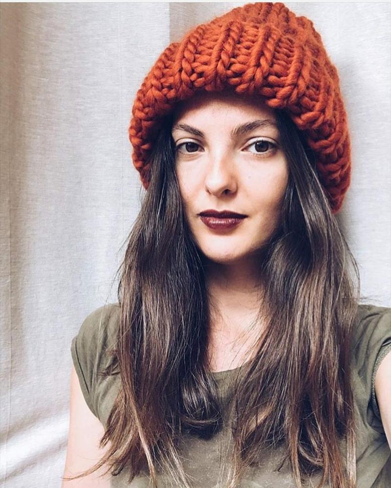 Product Introduction of Winter Knitted Beanies Hat Thick Soft Warm Coarse Large Knitted Solid Hat Female Ice Ski Bonnet Skullies Beanies Hat Cap 15