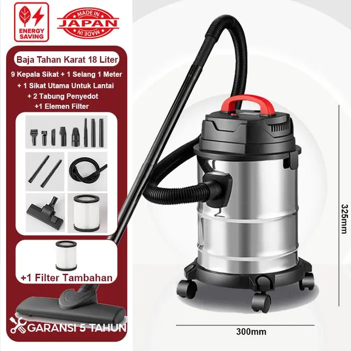 Baja Tahan Karat 18 Liter+1 Filter Tambahan