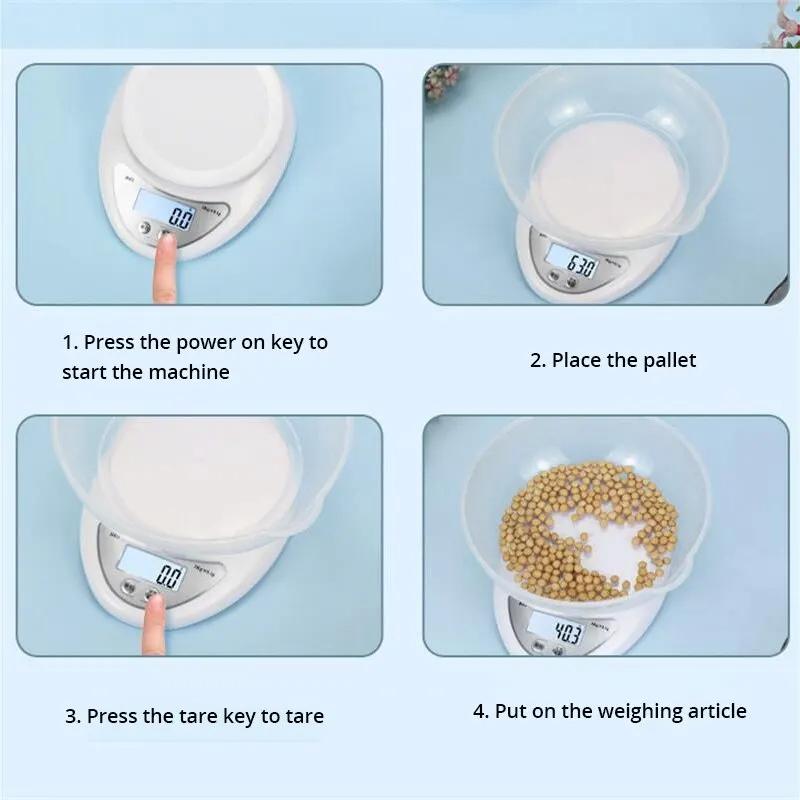 Cân Tiểu Ly Điện Tử Từ 1g-5kg Tặng Kèm Pin Độ Chính Xác Cao Tiện Lợi, Nhỏ Gọn 3