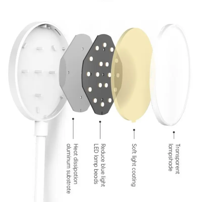 Đèn kẹp bàn WhitePro 1213 3 màu ánh sáng , điều chỉnh độ sáng , Đèn học đọc sách làm việc đèn nối mi, làm nail 8