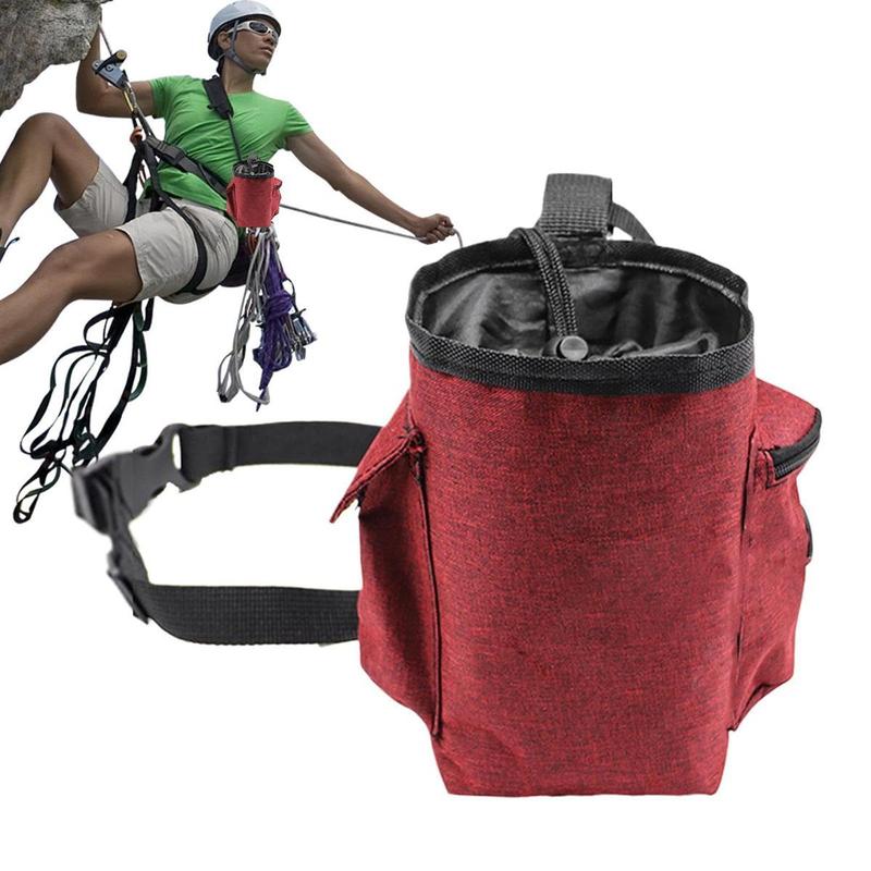 Product Introduction of Fitness  Chalk Bag with Adjustable Waist Belt Drawstring Closure Storage Bag Pet Training Waist Bag Carry-On Bag for Gym Climbing, Bouldering, Gymnastics 23