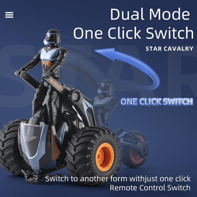 Remote Control Motorcycle Toy, 2.4GHz 360° Rotating Drift Car Toy with Light & Music, Birthday Gift for Boys & Girls 5