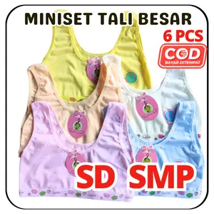 6PCS Mini Set Anak Katun Sekolah SD SMP Bra BH Miniset Anak Cewek Domisol